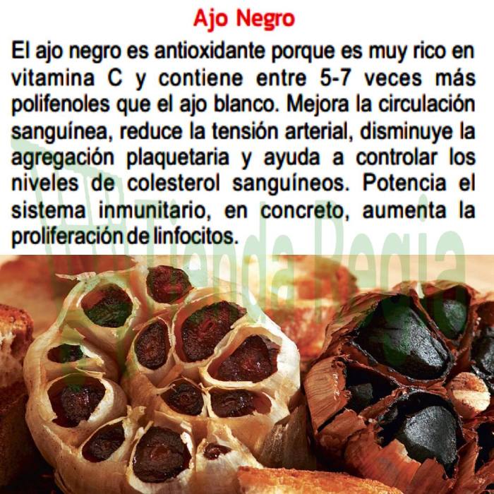 BENEFICIOS DE AJO NEGRO HIERBAS DE ORO-De venta en Tienda Regia.