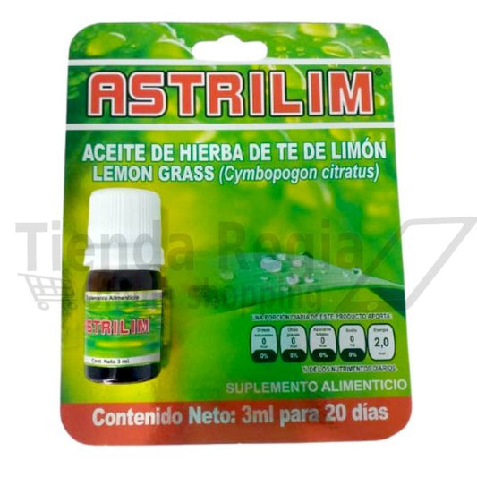 Frasquito de 3ml para 20 días de Astrilim, aceite de hierba de té de limón.