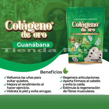 BOLSA DE COLAGENO DE ORO GUANABANA Y SUS BENEFICIOS-De venta en Tienda Regia.