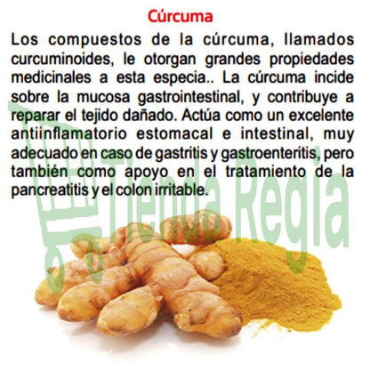 BENEFICIOS DE CURCUMA HIERBAS DE ORO-De venta en Tienda Regia.