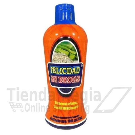 Botella de 1 litro de Felicidad sin drogas-De venta en Tienda Regia.