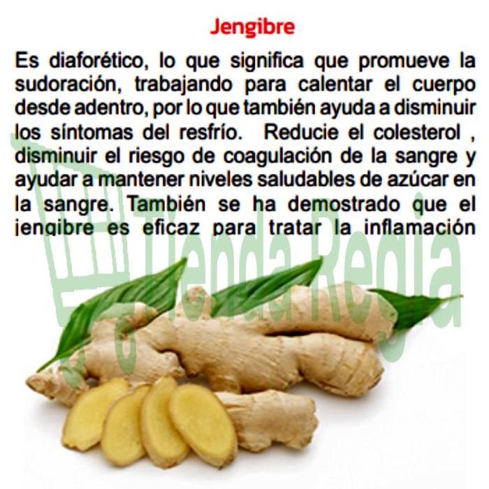 BENEFICIOS DE JENGIBRE HIERBAS DE ORO-De venta en Tienda Regia.
