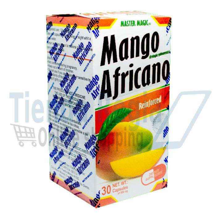 Caja de mango africano con 30 cápsulas de 500mg c/u-De venta en Tienda Regia