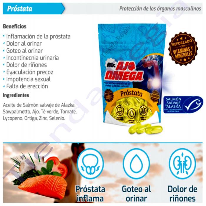 BENEFICIOS E INGREDIENTES  DEL MR AJO OMEGA PROSTATA