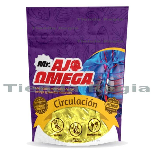 Bolsa de Mr. Ajo omega circulación con 60 capsulas.