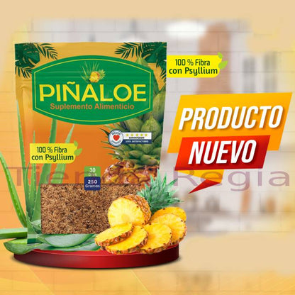 Bolsa de fibra piñaloe con 250 gramos, a lado dice nuevo producto.-De venta en Tienda Regia