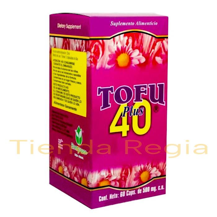 caja de tofu 40 plus con frasco con 60 cápsulas-DE VENTA EN TIENDA REGIA