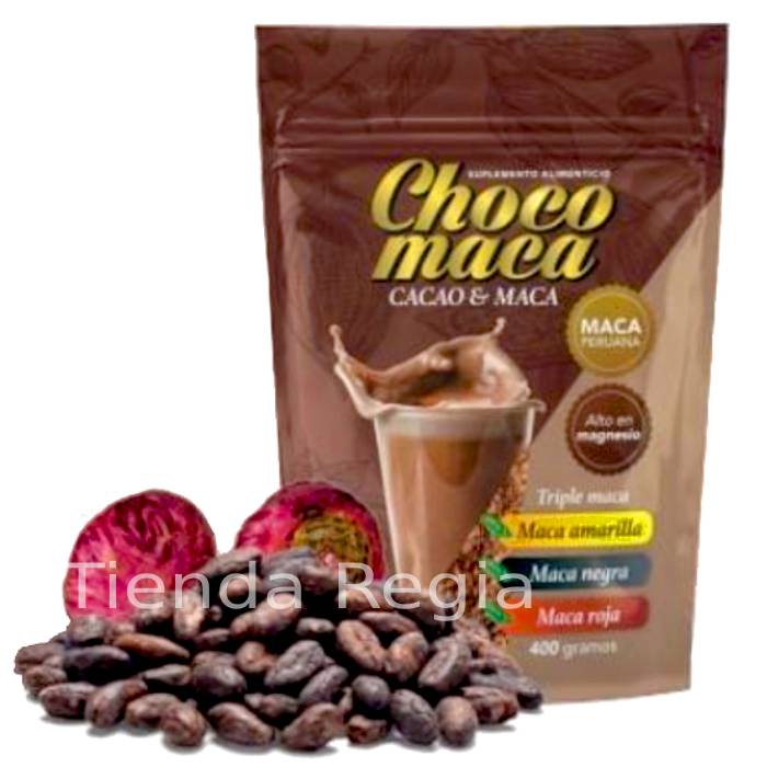 Bolsa de choco maca en polvo de 400 gramos. -De venta en Tienda Regia.