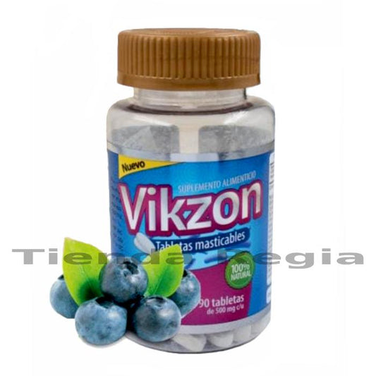 frasco de vikzon, tabletas masticables para hemorroides y varices.